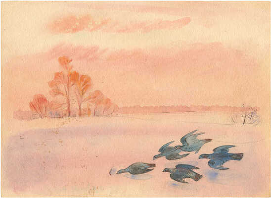 Тырса Николай Андреевич. Куропатки над водой